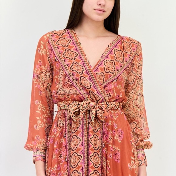 Bohemian Long Sleeve Maxi Dress in the color Rust NWT! - Picture 1 of 5